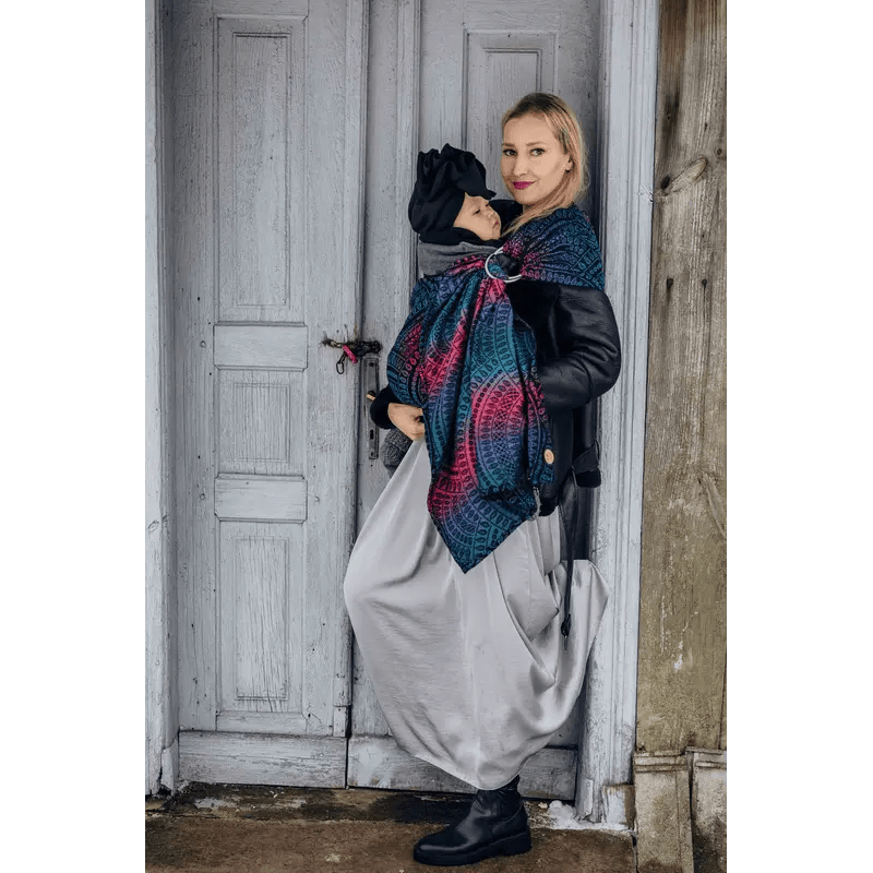 Peacocks Tail Black Opal Ring Sling