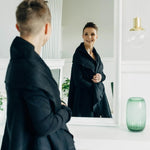 Peacock's Tail Pitch Black Long Cardigan by LennyLamb - Babywearing OuterwearLittle Zen One5907557788281