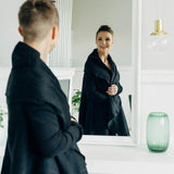 Peacock's Tail Pitch Black Long Cardigan by LennyLamb - Babywearing OuterwearLittle Zen One5907557788281