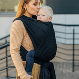 Peacock's Tail Pitch Black Woven Wrap by LennyLamb - Woven WrapLittle Zen One5907557756679