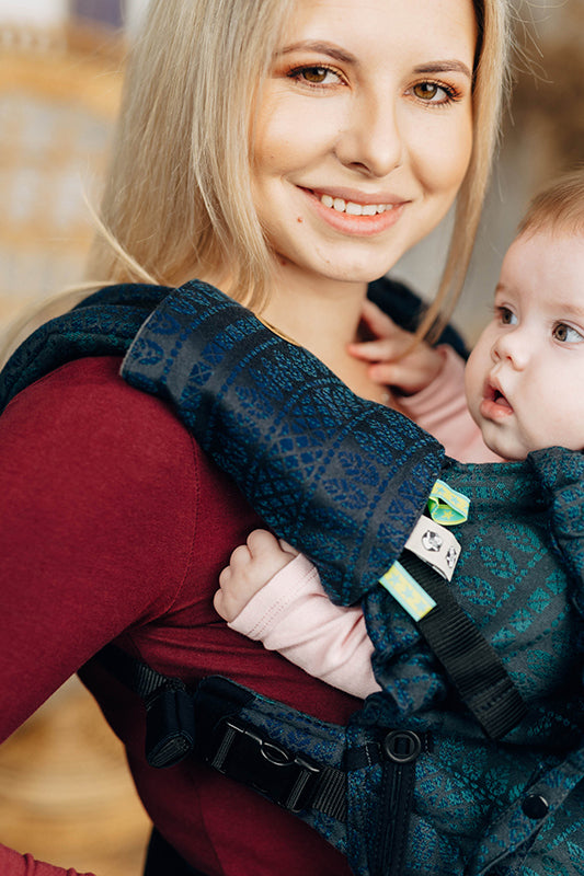 Peacock's Tail Quantum - Drool Pads & Reach Straps by LennyLamb LennyLamb at Little Zen One