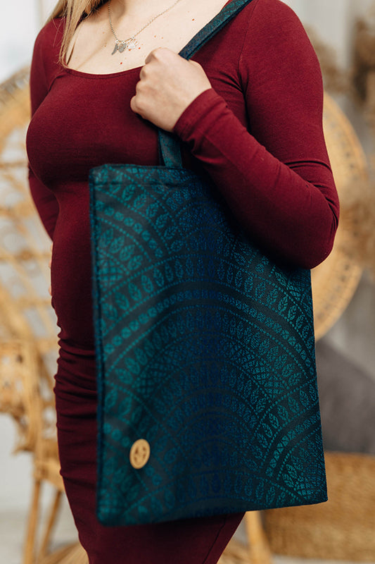 Peacock's Tail Quantum Shopping Bag by LennyLamb LennyLamb at Little Zen One