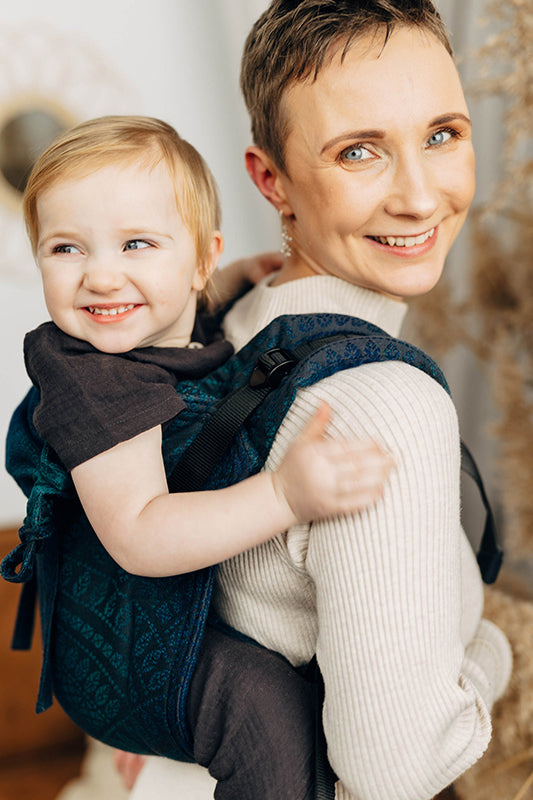 Peacock's Tail Quantum Toddler Onbuhimo by LennyLamb LennyLamb at Little Zen One