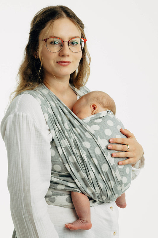 Polka Dots Plop Woven Wrap by LennyLamb LennyLamb at Little Zen One