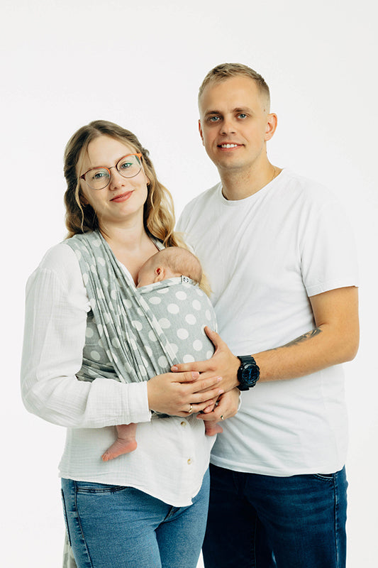 Polka Dots Plop Woven Wrap by LennyLamb LennyLamb at Little Zen One