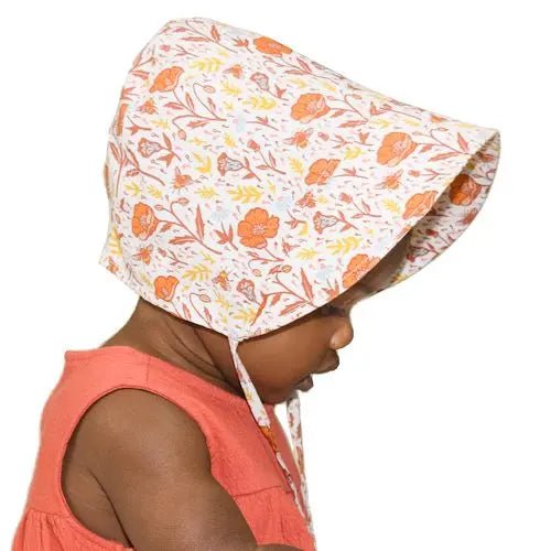 Pollinator Garden Organic Cotton Infant and Toddler Upf50 Sun Protection Bonnet
