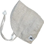 Puffingearinfantsunprotection Bonnet Summerdaylinen Natural Check Madeincanada