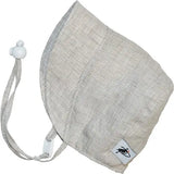 Puffingearinfantsunprotection Bonnet Summerdaylinen Natural Check Madeincanada
