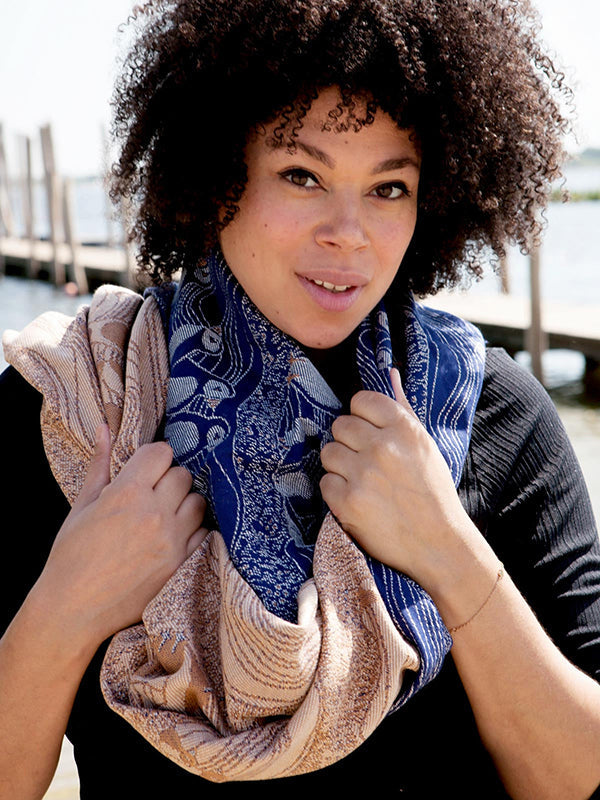 Puffins Arisaig Shawl by Oscha Oscha at Little Zen One