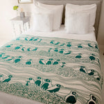Puffins Bass Rock Brushed Cotton Throw by Oscha Home Hobby