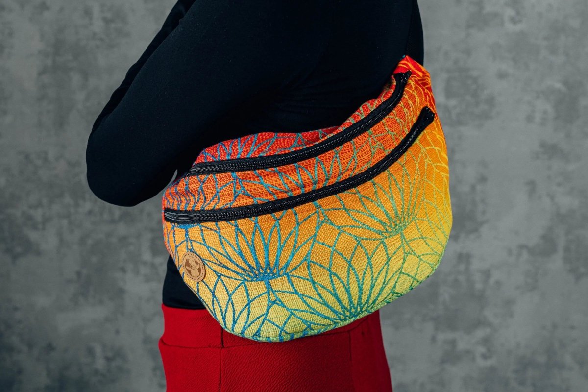 Rainbow Lotus Large Waist Bag by LennyLamb Bags