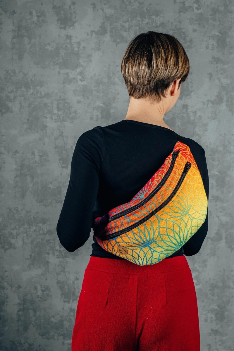 Rainbow Lotus Large Waist Bag by LennyLamb Bags
