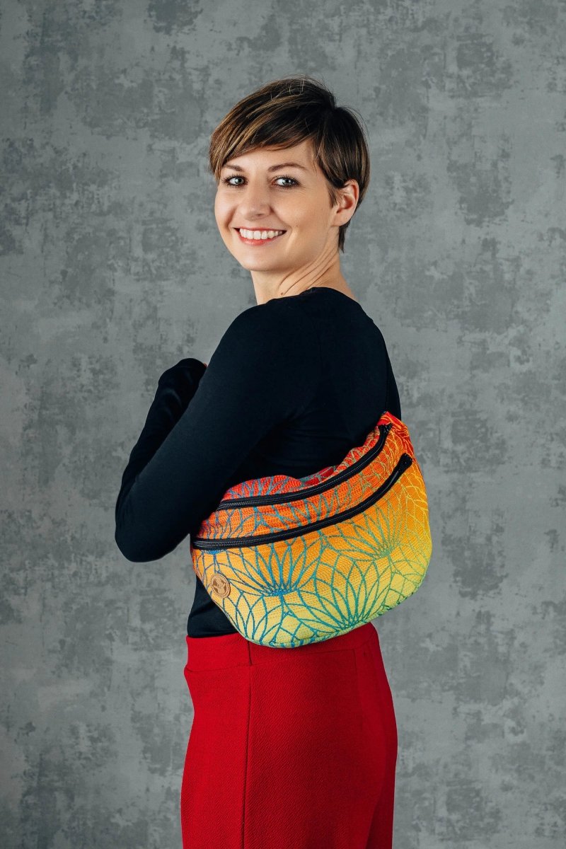 Rainbow Lotus Large Waist Bag by LennyLamb Bags