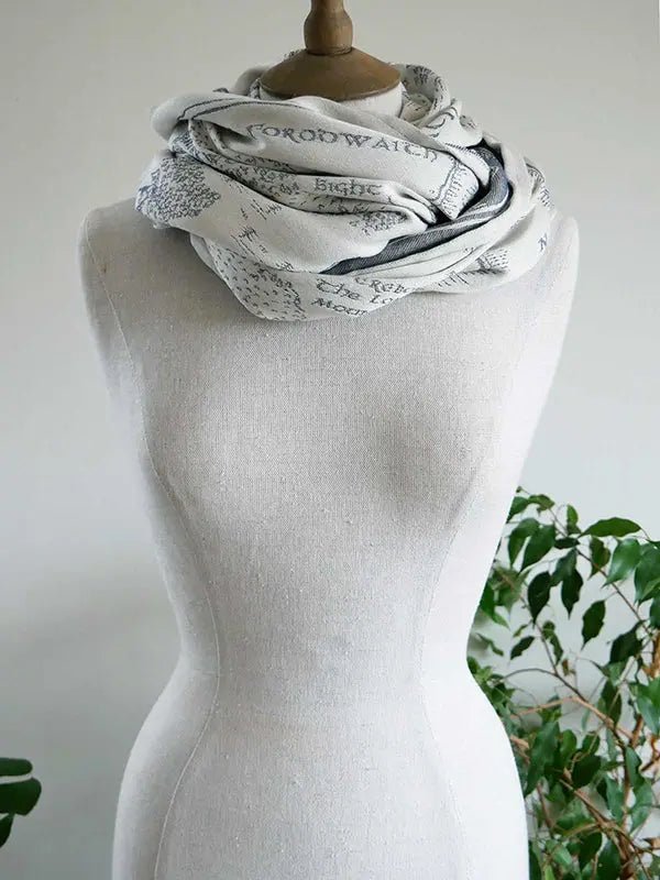Realm of Middle Earth Ink Infinity Loop Scarf