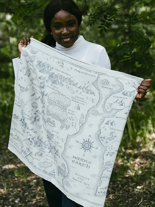 Realm of Middle Earth Ink Infinity Loop Scarf