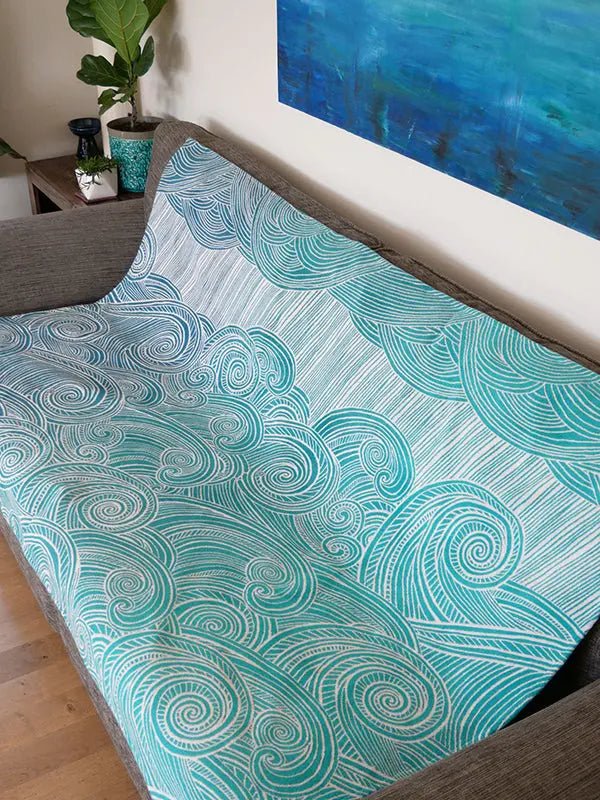 Sea Salt Moonlit Brushed Cotton Throw by Oscha Home Hobby