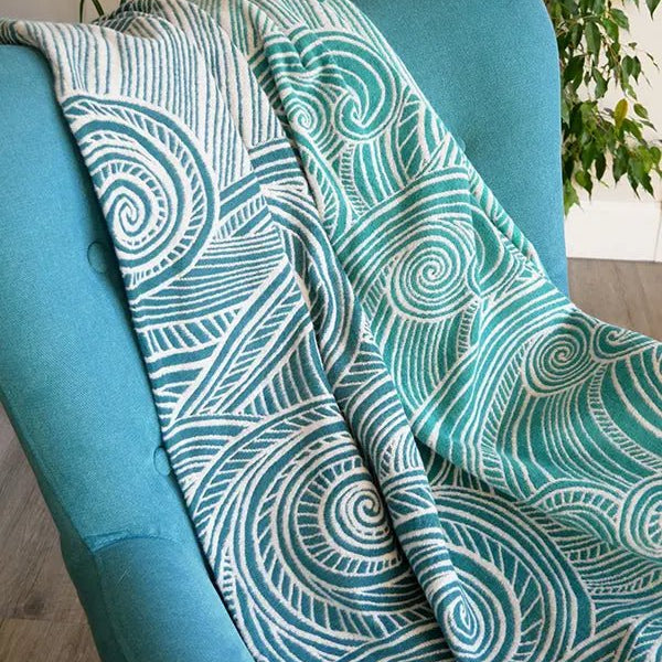 Sea Salt Moonlit Brushed Cotton Throw by Oscha Home Hobby