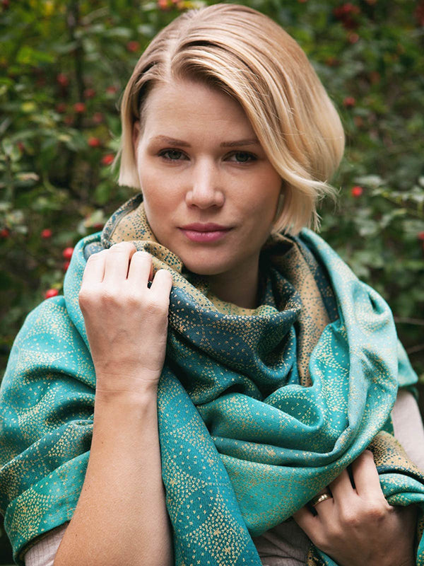 Starry Night Gold Dust Shawl by Oscha Oscha at Little Zen One