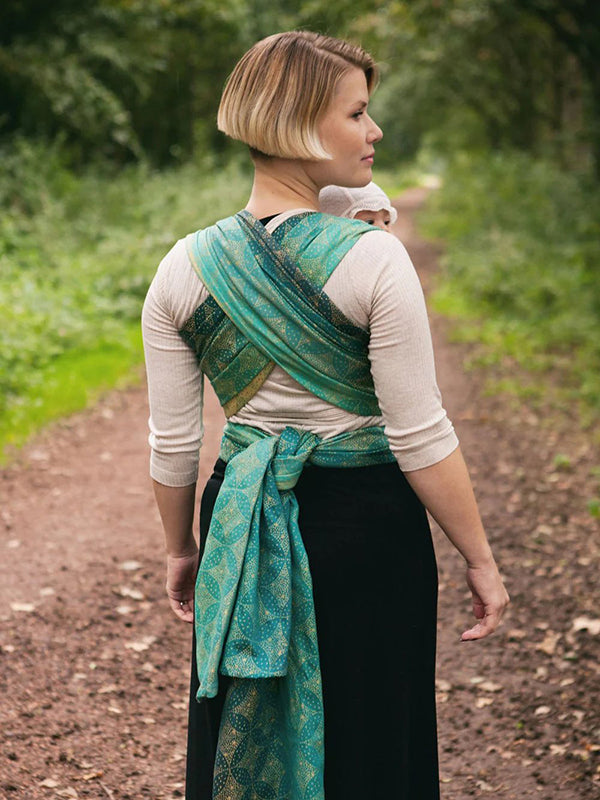 Starry Night Gold Dust Woven Wrap by Oscha Oscha at Little Zen One