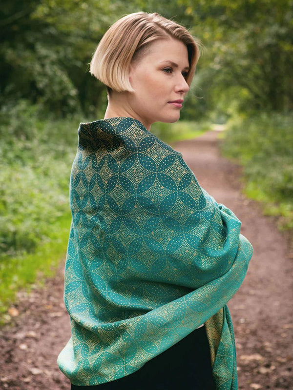 Starry Night Gold Dust Woven Wrap by Oscha Oscha at Little Zen One