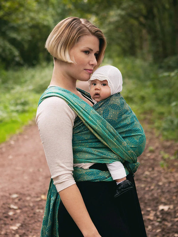 Starry Night Gold Dust Woven Wrap by Oscha Oscha at Little Zen One