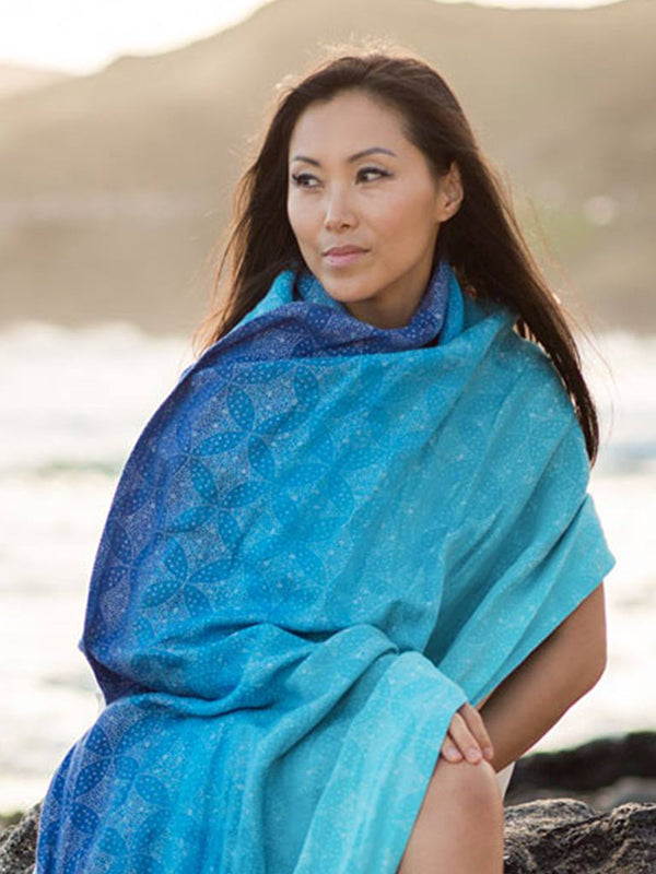 Starry Night Ocean Shawl by Oscha Oscha at Little Zen One