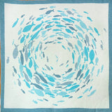 Swirling Fishes Blue Half Linen Blanket by Didymos Home Hobby