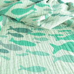 Swirling Fishes Green Blanket by Didymos Home Hobby