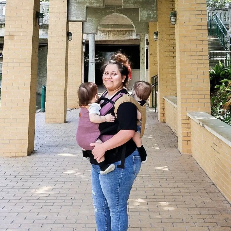 Taro with Desert Tan Original Baby Carrier by Happy Baby Buckle Carrier
