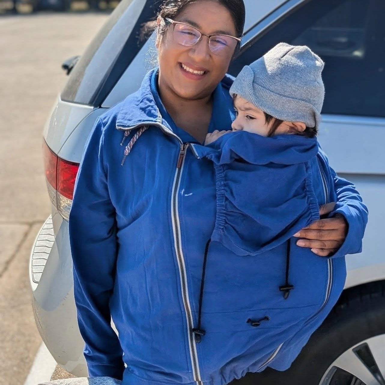 Angel Wings Babywearing Outerwear Hoodie Blue Christy Gibson