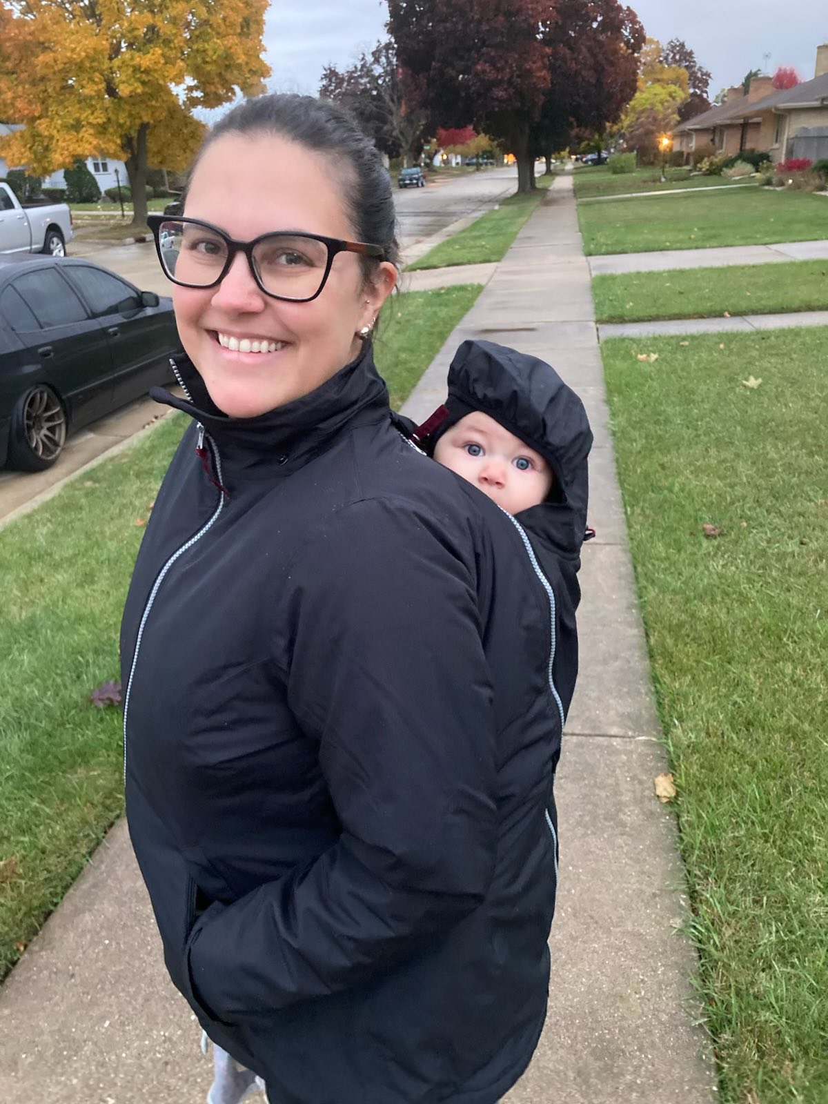 Mamalila Babywearing Outerwear Winterfriend Black with Berry