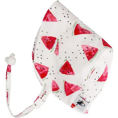 Watermelon Cotton Print Infant and Toddler UPF50+ Sun Protection Bonnet - Baby Carrier AccessoriesLittle Zen One89928784