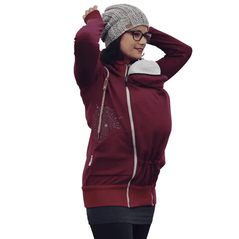 Angel Wings Babywearing Hoodie Bordeaux Babywearing Outerwear