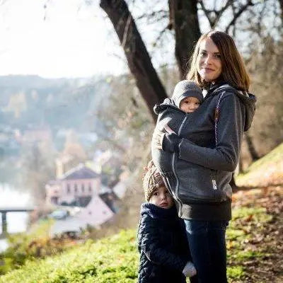 Angel Wings Babywearing Hoodie Dark Grey Babywearing Outerwear