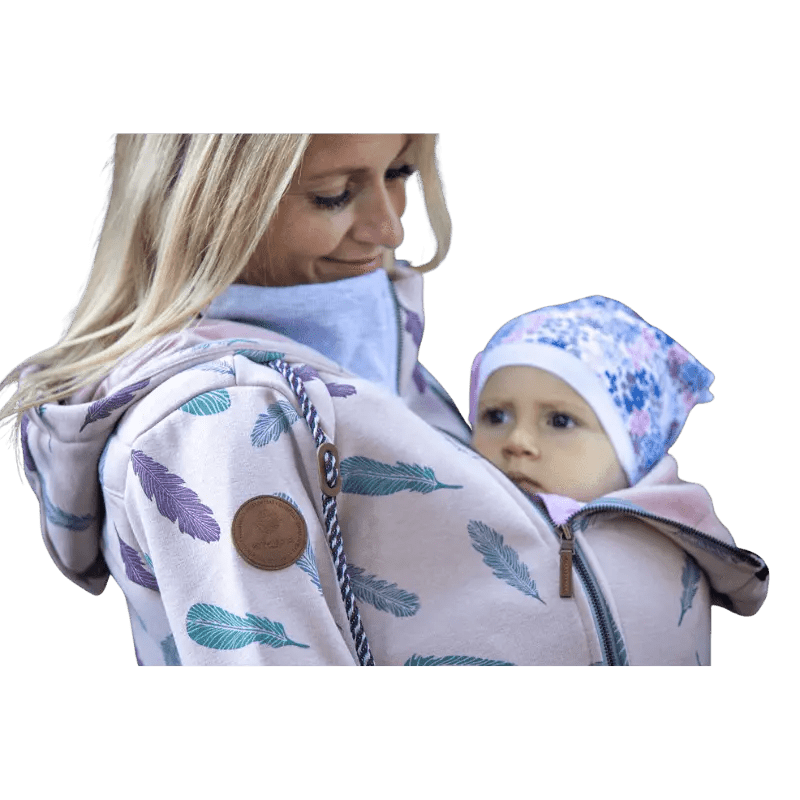 Angel Wings Babywearing Hoodie Feathers Old Pink - Babywearing OuterwearLittle Zen One83867216