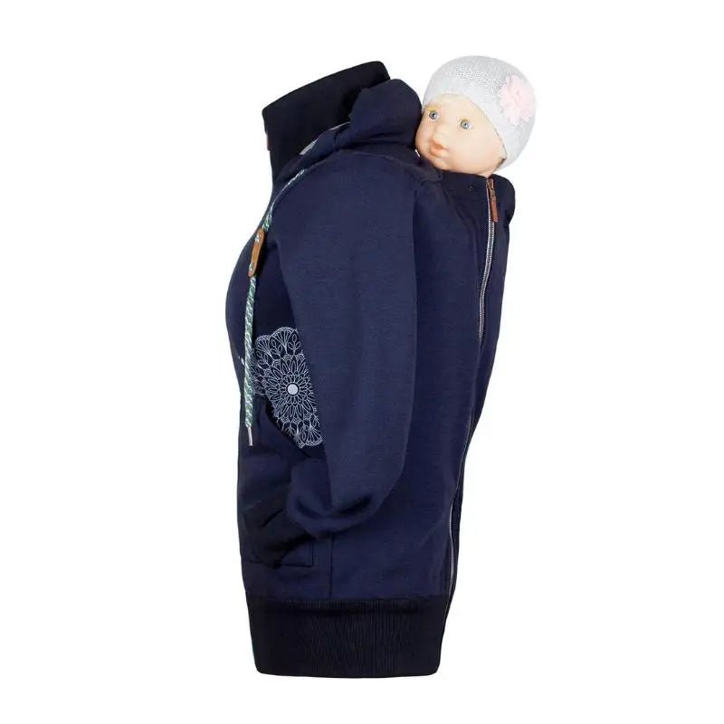 Angel Wings Babywearing Hoodie Navy Blue Babywearing Outerwear