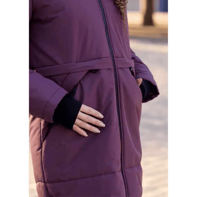 Angel Wings Babywearing Long Coat Burgundy Babywearing Outerwear