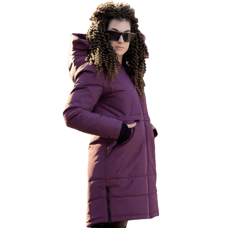 Angel Wings Babywearing Long Coat Burgundy Babywearing Outerwear