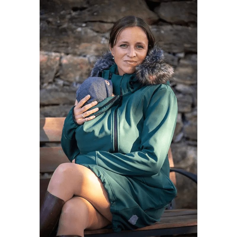 Angel Wings Babywearing Softshell Coat Green Babywearing Outerwear