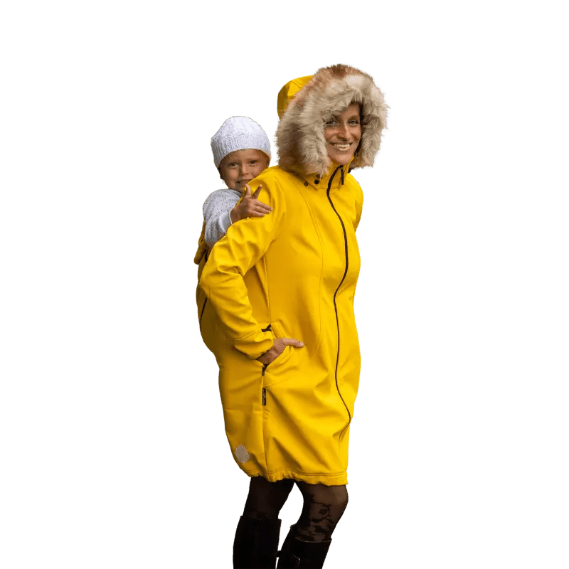 Angel Wings Babywearing Softshell Coat Yellow Babywearing Outerwear
