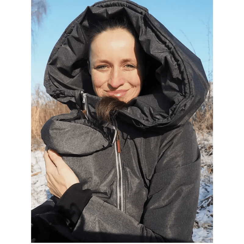 Angel Wings Babywearing Winter Coat Grey Babywearing Outerwear