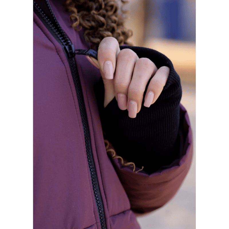 Angel Wings Babywearing Winter Long Coat Burgundy-Babywearing Outerwear-Angel Wings-canada and usa-Little Zen One-5