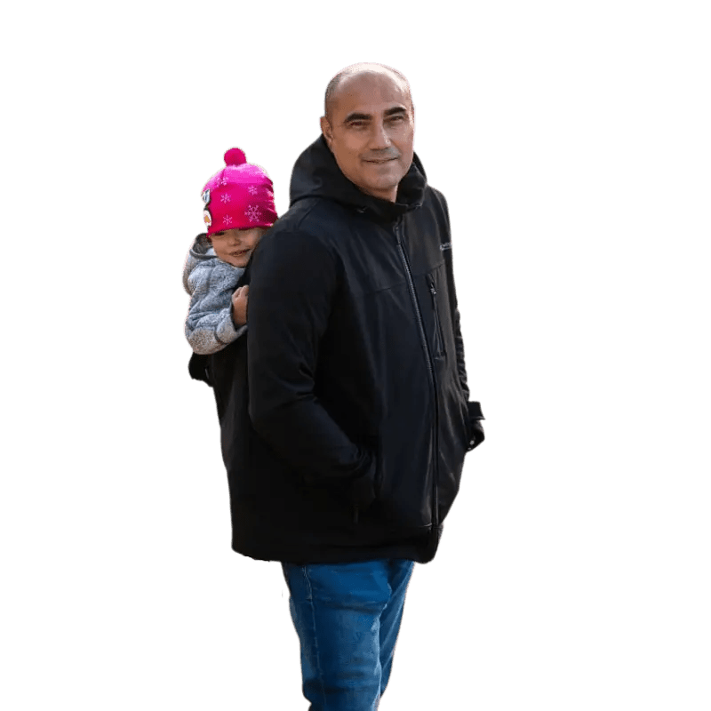 Angel Wings Softshell Babywearing Jacket Black for Men Babywearing Outerwear