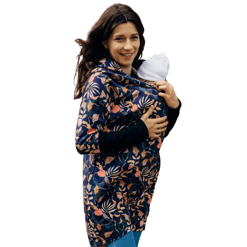 Babywearing Hoodie Vintage Flowers