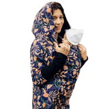 Babywearing Hoodie Vintage Flowers