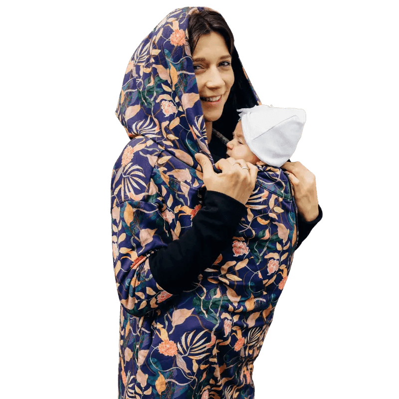 Babywearing Hoodie Vintage Flowers