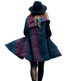 Babywearing Long Cardigan Peacocks Tail Black Opal