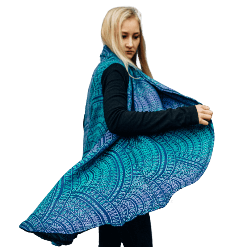 Babywearing Long Cardigan Peacocks Tail Provance by LennyLamb