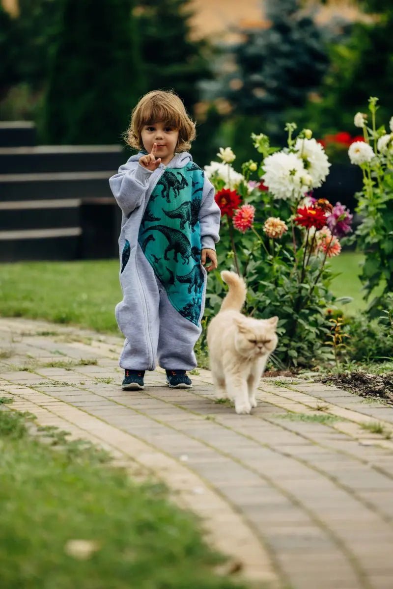 Bear Romper Jurassic Park grey by LennyLamb - Baby Carrier AccessoriesLittle Zen One16539472