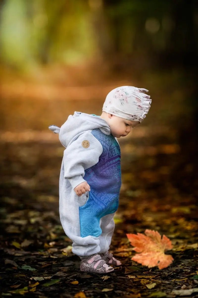 Bear Romper Peacock's Tail Fantasy grey by LennyLamb - Baby Carrier AccessoriesLittle Zen One32932176